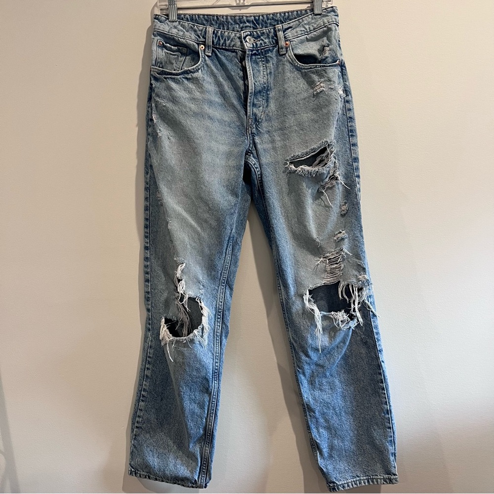 &denim 90’s‎ boyfriend distressed jeans womens size 4